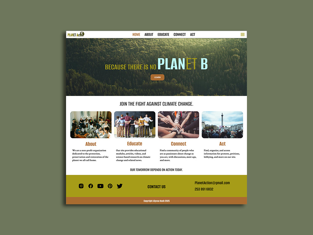 Planet Action website home page