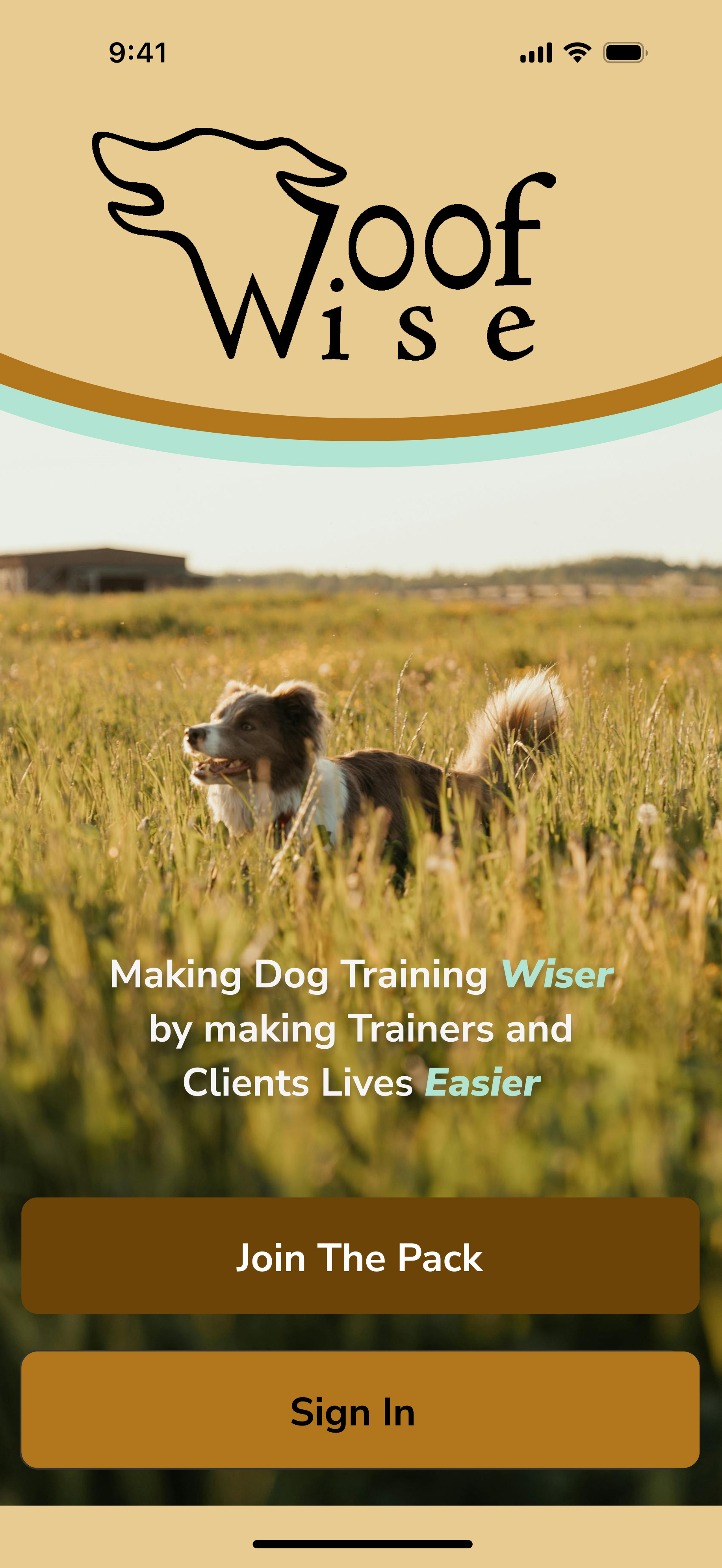 Woofwise join/sign in page