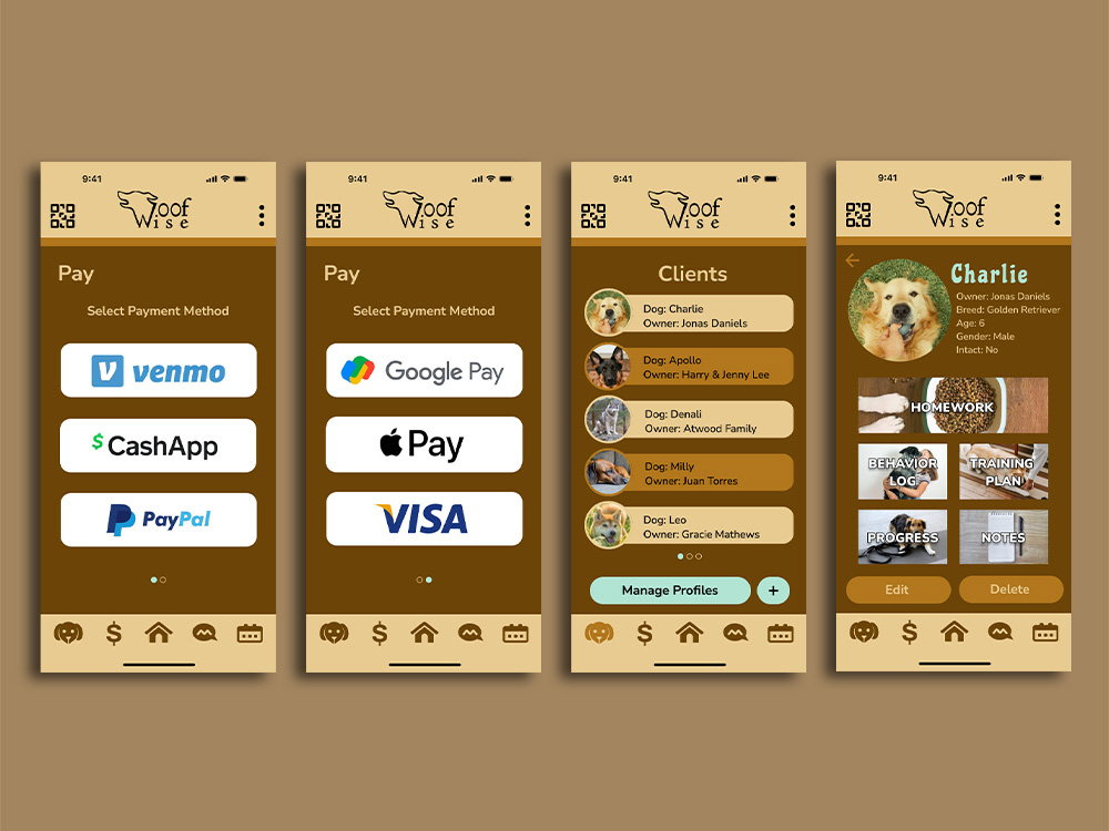 Second set of screens for Woofwise Trainer Side