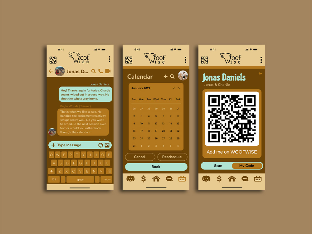 Third set of screens for Woofwise Client Side