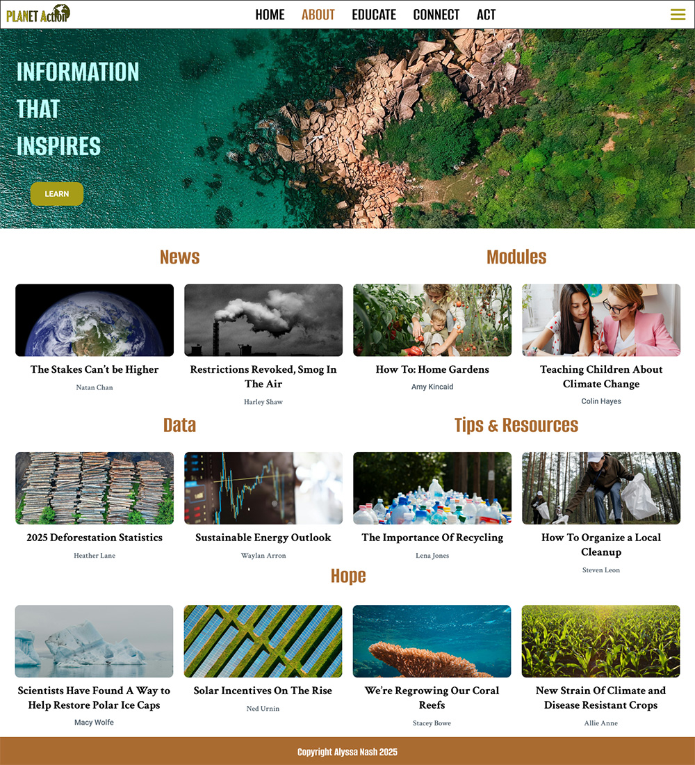 Planet Action about page