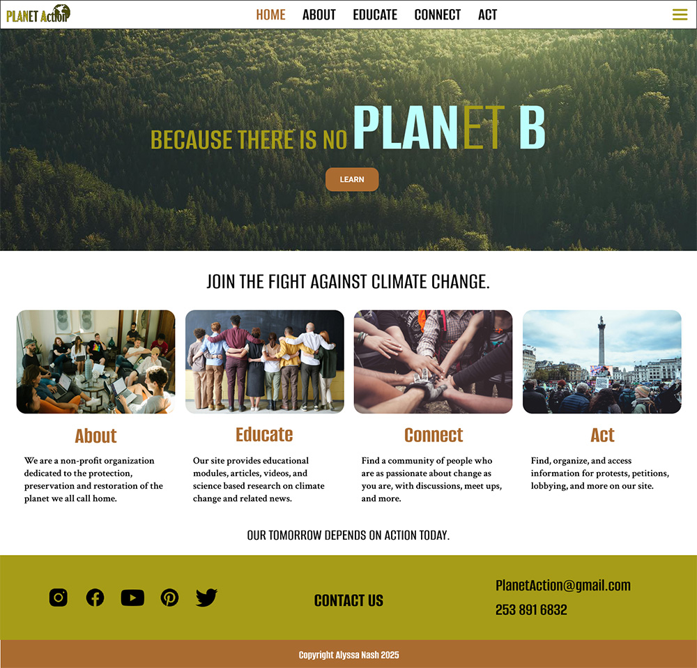 Planet Action home page